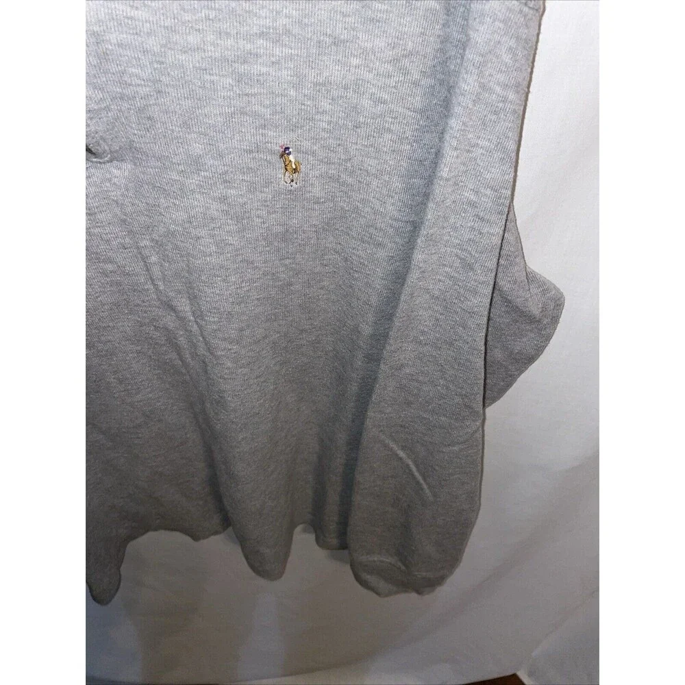 Polo Ralph Lauren Estate Rib Men’s Flesh Pony Sweat Shirt Sz XL Gray Athleisure